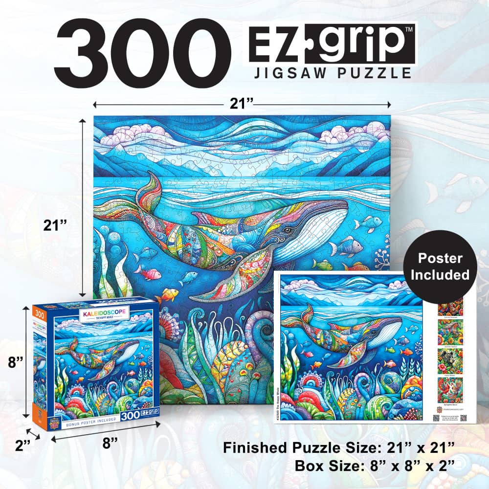 Kaleidoscope - The Happy Whale 300 Piece EZ Grip Jigsaw Puzzle