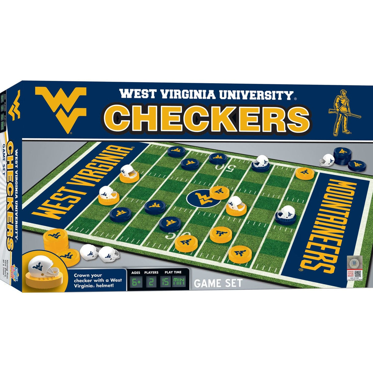West Virginia Mountaineers NCAA Checkers Board Game