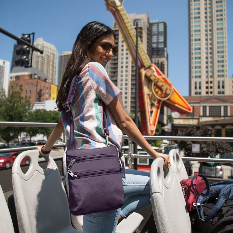 Anti-Theft Classic Collection Slim Double Zip Crossbody by Travelon (43116)