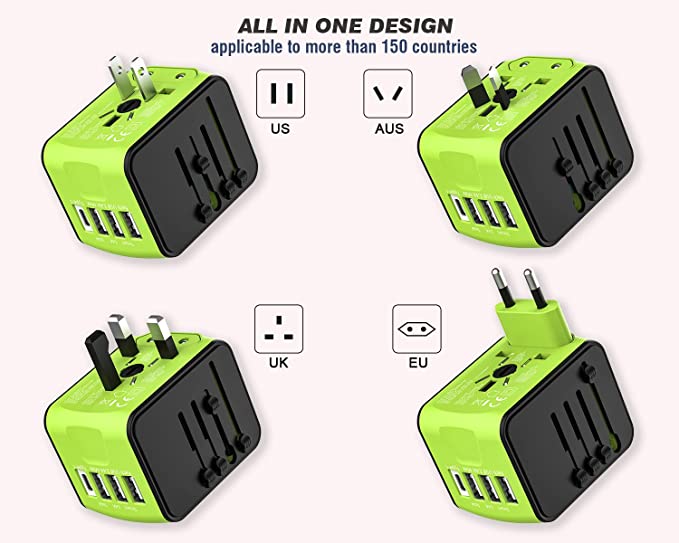 Universal Plug Adapter With 3 USB & 1 Type-C port