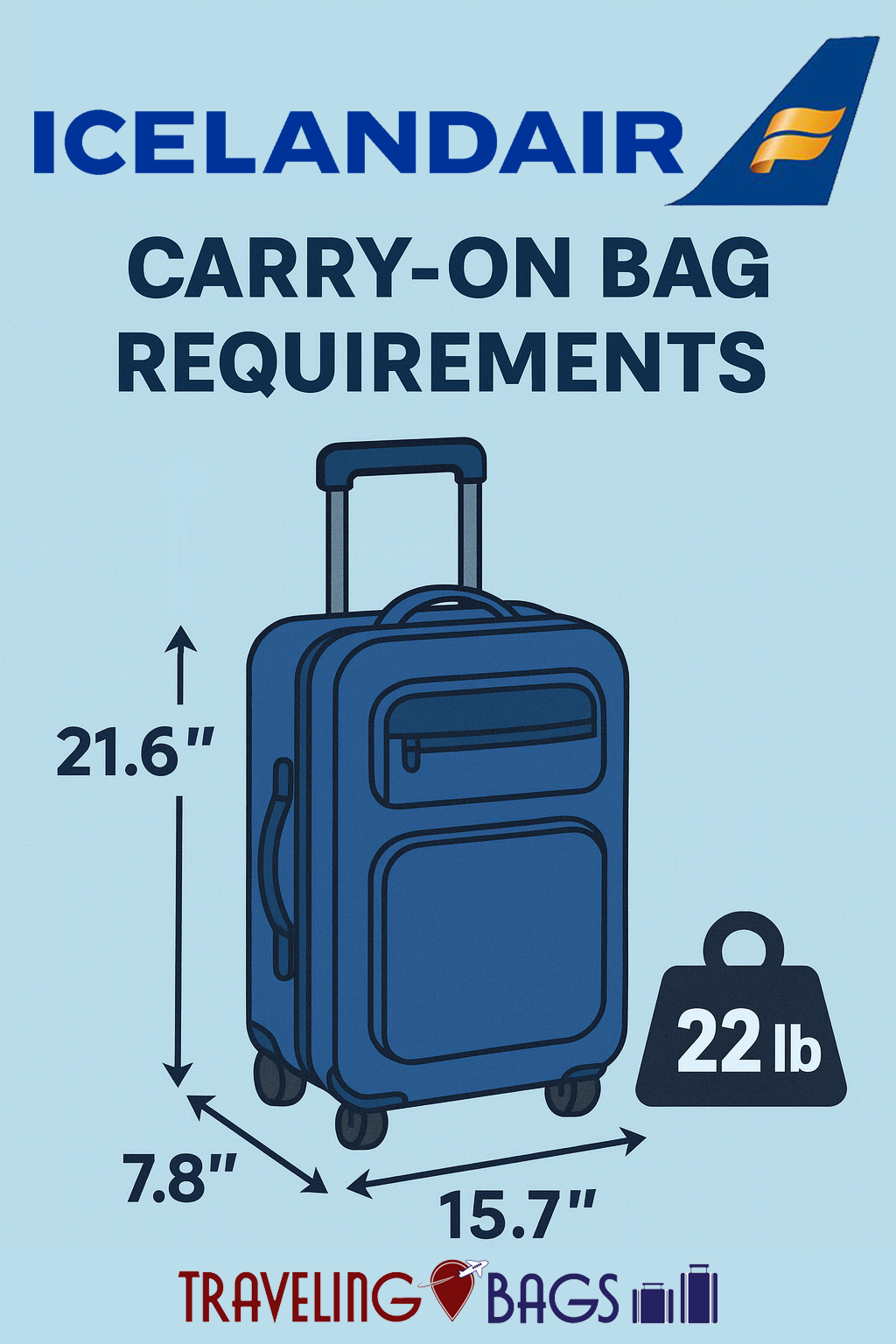 Iceland Air Carry-on Size Complaint Luggage & Bags