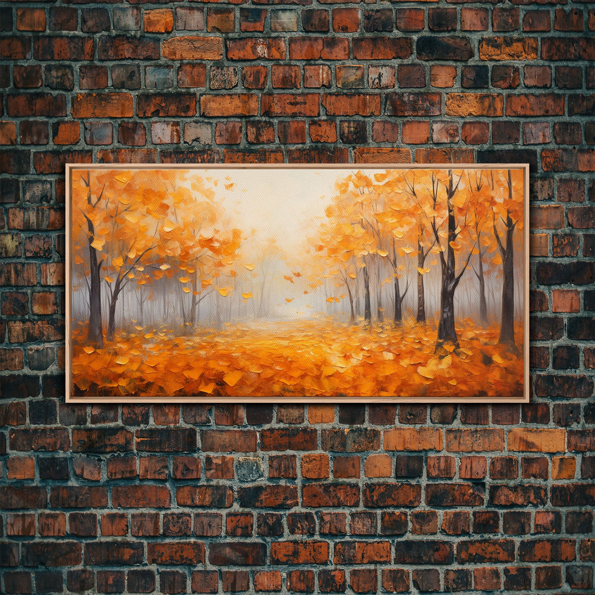 Yellow Leaves In The Fall, Framed Canvas Print, Seasonal Decor, Fall Seasonal Art, Clearance Fall Decorations, Fall Wall Decor, Fall Decor
