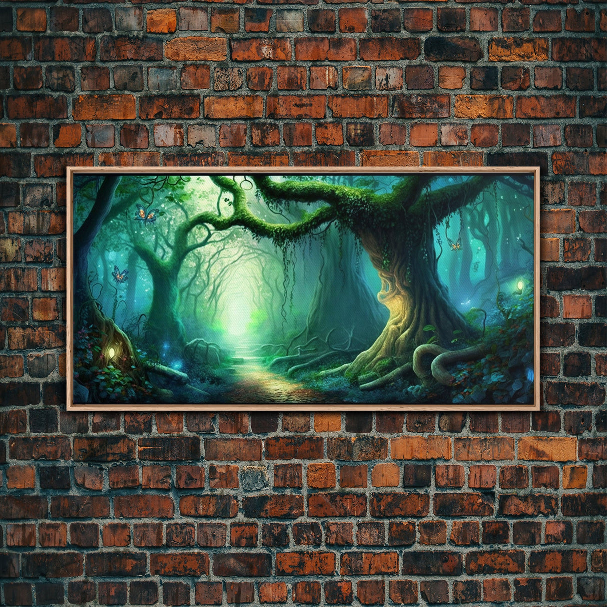 Beautiful magical fairy forest, Framed canvas print, Fantasy forest wall art Enchanted forest, Fantasy Home Decor