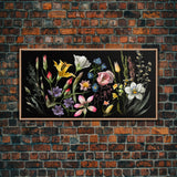 Meadow Canvas Print Painting Floral Original Art Flowers Wall Art Impasto Art 24x36 Wall Art