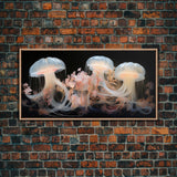 Ocean Wall Art, Jelly Fish  Art, Nautical Wall Art, Panoramic Art, Wall Art, Canvas Art, Landscape Art, Gift For Him, Dorm Room Art, Prints