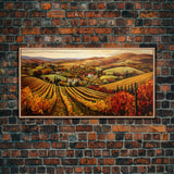 The Italian Countryside In The Fall, Framed Canvas Print, Boho Decor, Autumn Art, Fall Decor, Farmhouse Decor, Best Seller, Fall Centerpiece