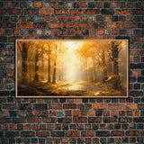 Fall Wall Decor, Forest Wall Art, Trees Art Print, Panoramic Art, Wall Art, Canvas Art, Landscape Art Print, Above Bed Décor, Farmhouse Art