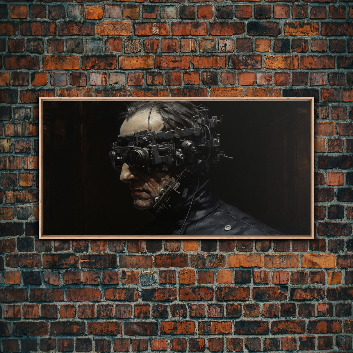 Victorian Steampunk Cyborg, Framed Canvas Print, Horror Prints, Halloween Wall Art, Halloween Themed Decor