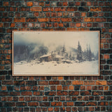 Snowed In - Framed Canvas Print - Winter Decor - Winter Art - Holiday Decor - Farmhouse Decor - Farmhouse Rustic Art - Winter Centerpiece