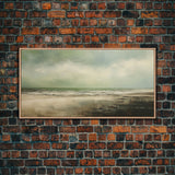 Landscape Oil Painting Canvas Print Wall Art, Nature Framed Large Gallery Art, Minimalist Art, Ready To Hang, Moody and Drab Art