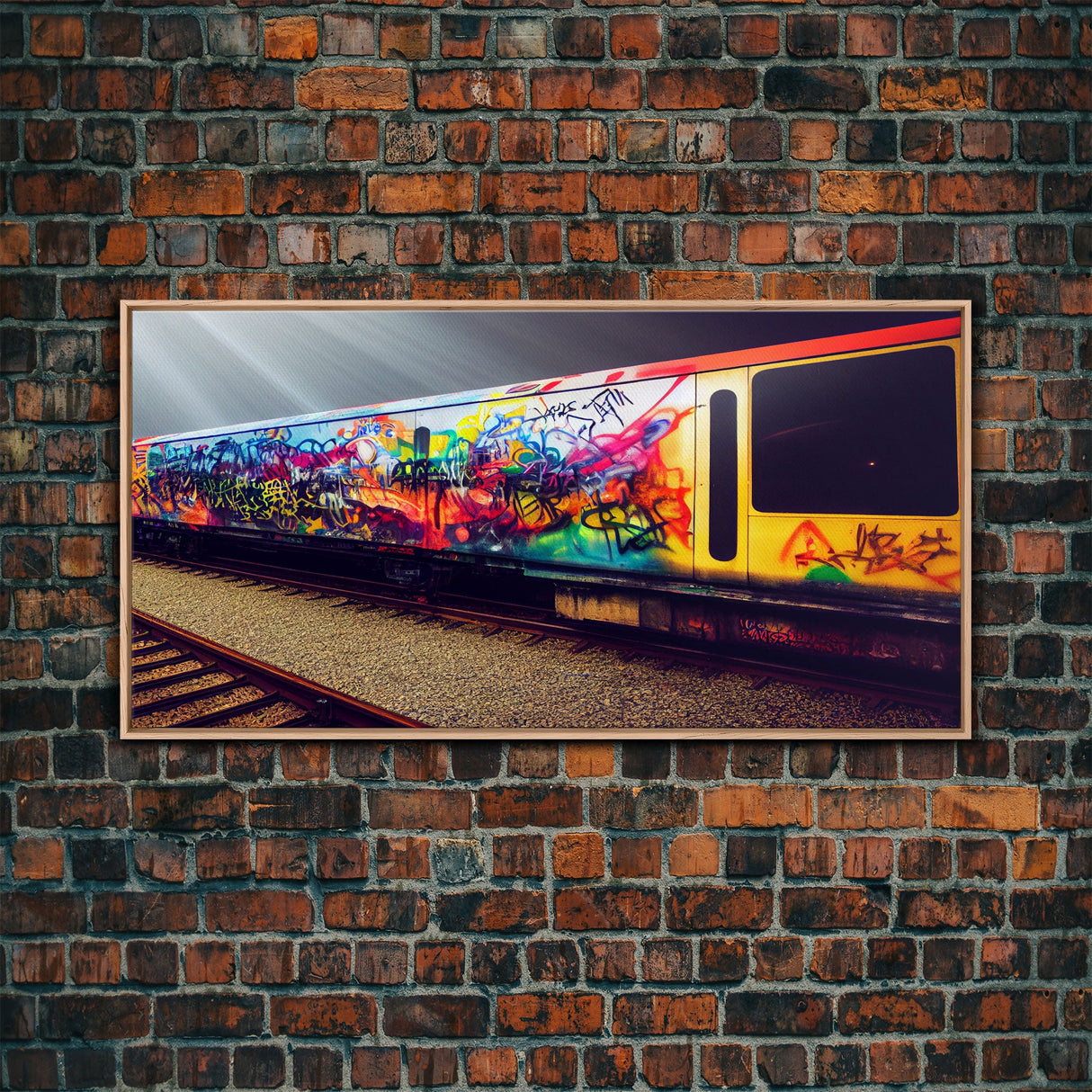 Train car graffiti wall decor, train box car, ready to hang canvas print wall art, graffiti art