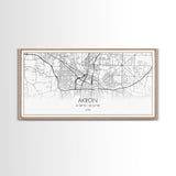 Akron Street Map, Ohio Map, Map Print, Modern Art, Wall Art, Canvas Print, Wall Hanging, Office Wall Décor, Couples Gift, City Map Canvas