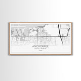 Anchorage Street Map, Alaska Map, Map Print, Modern Art, Wall Art, Canvas Print, Bedroom Décor, City Map Wall Art, Minimalist Décor, Prints
