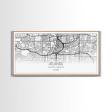 Atlanta Street Map, Georgia Map, Map Print, Modern Art, Wall Art, Canvas Print, Housewarming Gift, Above Bed Prints, Wall Prints