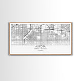 Aurora Street Map, Colorado Map, Map Print, Modern Art, Wall Art, Canvas Print, College Apartment, Colorado Wall Art, Mom Birthday Gift