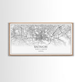 Baltimore Street Map, Maryland Map, Map Print, Modern Art, Wall Art, Canvas Print, Home Office Wall Art, Non Binary Gifts, Camper Décor