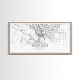 Brownsville Street Map, Texas Map, Map Print, Modern Art, Wall Art, Canvas Art, Realtor Closing Gift, Wall Décor Over The Bed, Couples Gift