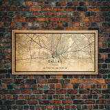 Dallas Map Canvas Print, Texas Map Print, Texas Wall Art, Dallas Map Poster, US, USA Maps, Dallas Maps, Map Gifts, Large Framed Map Print