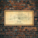 Tulsa Map Art - Oklahoma - Custom Tulsa City Streets Map Print -  University of Tulsa - Home Office Decor Tulsa Map Decor Oklahoma Wall Art
