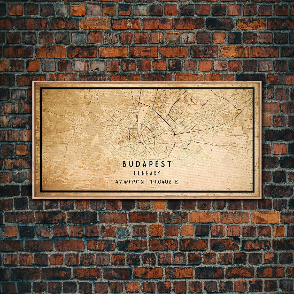 Budapest Hungary map print poster or framed canvas, Budapest map print poster canvas, Budapest map print poster canvas, Vintage Travel Art
