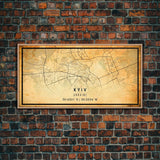 Old Kyiv Ukraine City Map Wall Art Canvas Print, Vintage Style Kyiv Map, Framed Wall Art, Cool Kyiv Ukraine Wall Art, Office Art