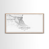Corpus Christi Street Map, Texas Map, Map Print, Minimalist Art, Wall Art, Canvas Art, Homeschool Gifts, College Dorm Décor, Tiny Home Décor