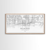 Des Moines Street Map, Iowa Map, Map Print, Minimalist Art, Wall Art, Canvas Art, Girls Bedroom Décor, Dorm Room Décor, Gift For Dad, Office