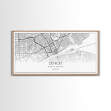 Detroit Street Map, Michigan Map, Map Print, Minimalist Art, Wall Art, Canvas Art, Office, Apartment Décor, Poker Room Décor, Fun Wall Art
