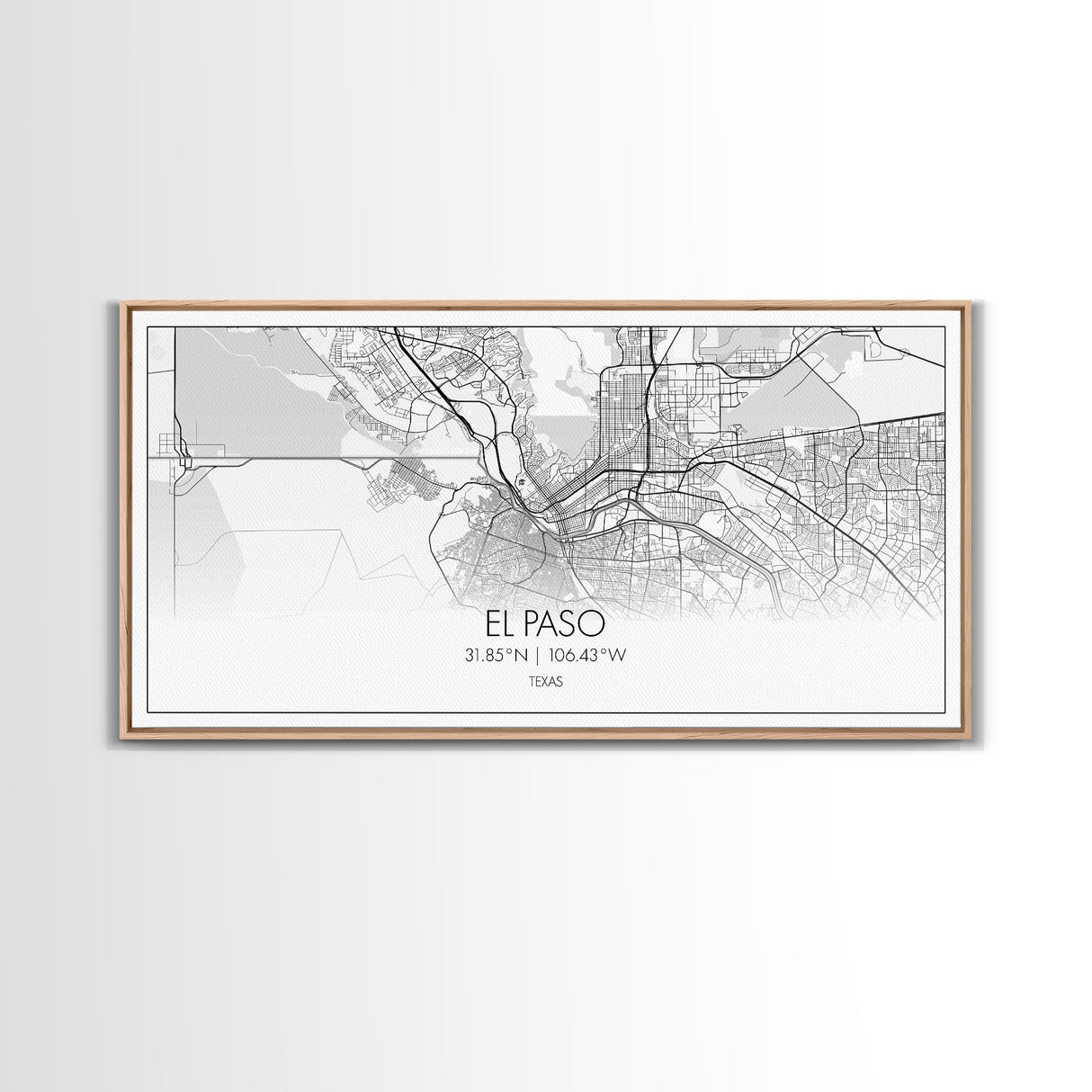 El Paso Street Map, Texas Map, Map Art, Minimalist Art, Wall Art, Canvas Art, Dorm Room Décor, Unique Room Décor, Father Gift, Prints