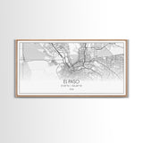 El Paso Street Map, Texas Map, Map Art, Minimalist Art, Wall Art, Canvas Art, Dorm Room Décor, Unique Room Décor, Father Gift, Prints