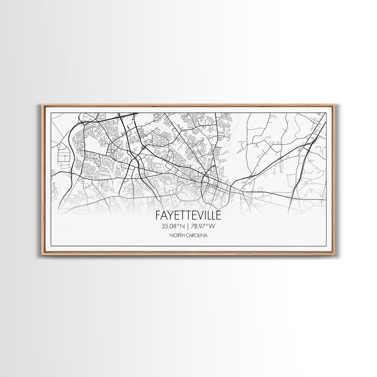 Fayetteville Street Map, North Carolina Map, Map Art, Minimalist Art, Wall Art, Canvas Art, Gift For Parents, Girls Room Décor, Cabin Décor