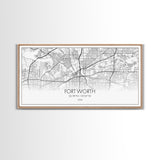 Fort Worth Map, Texas Map, Map Art, Minimalist Art, Wall Art, Canvas Art, Lake House Décor, RV Wall Décor, Birthday Gift, Office Wall Print