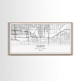 Gilbert City Map, Arizona Map, Map Art, Minimalist Art, Wall Art, Canvas Art, Lake House Décor, Ranch House Décor, Dorm Wall Décor, Home Art