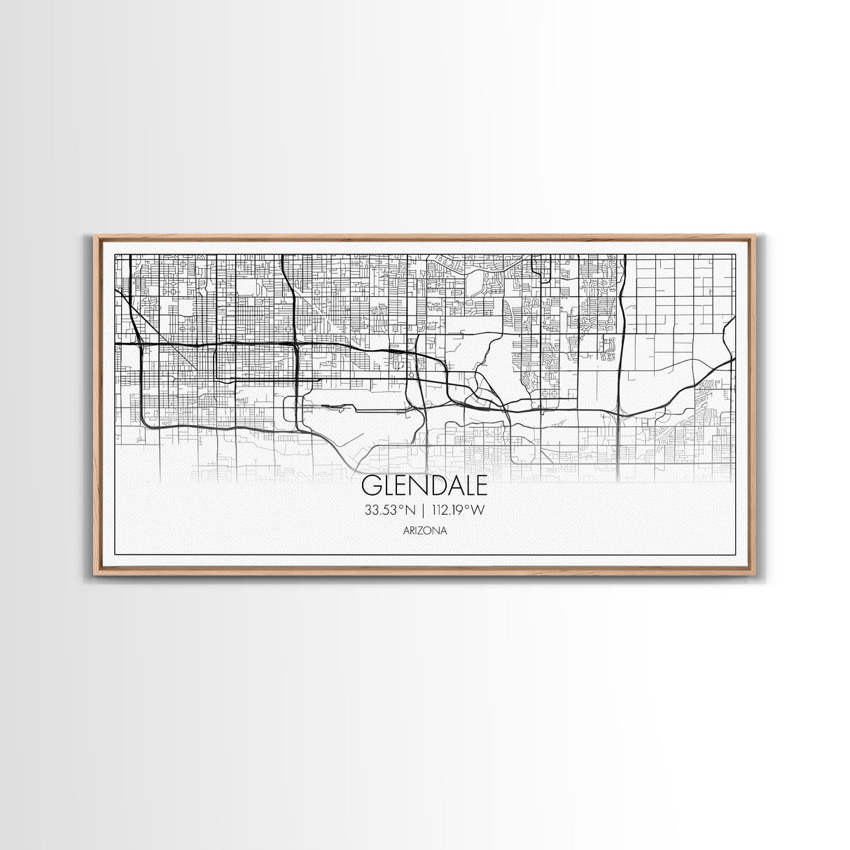 Glendale City Map, Arizona Map, Map Art, Minimalist Art, Wall Art, Canvas Art, Cabin Wall Décor, Entryway Décor,  Room Décor, Gifts For Her