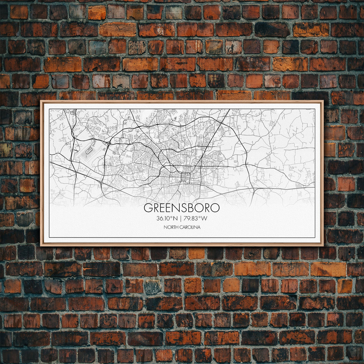 Greensboro City Map, North Carolina Map, Map Art, Minimalist Art, Wall Art, Canvas Art, Cabin Wall Art, Living Room Wall Art, New Home Gift