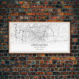 Greensboro City Map, North Carolina Map, Map Art, Minimalist Art, Wall Art, Canvas Art, Cabin Wall Art, Living Room Wall Art, New Home Gift