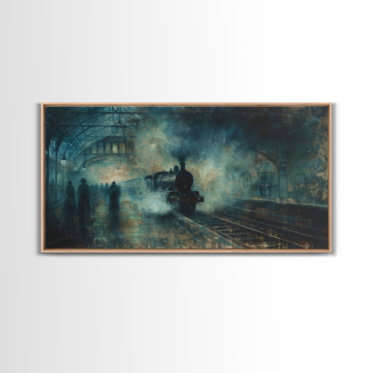 Haunted Railway, Spooky Wall Art, Framed Canvas Print, Unique Halloween Wall Art Gift Idea, Halloween Props