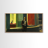 Liminal Halloween Art, Skeleton Having an Ice Cream Cone, Framed Canvas Print, Halloween Decor