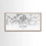 Islamabad City Map, Pakistan Map, Map Art, Modern Art, Wall Art, Canvas Art, Travel Wall Art, Office Wall Print, Gifts For Him, Room Décor