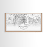 Jacksonville City Map, Florida Map, Map Art, Modern Art, Wall Art, Canvas Art, Bar Cart Art, Wall Print Trendy, Girlfriend Gift, Office Art