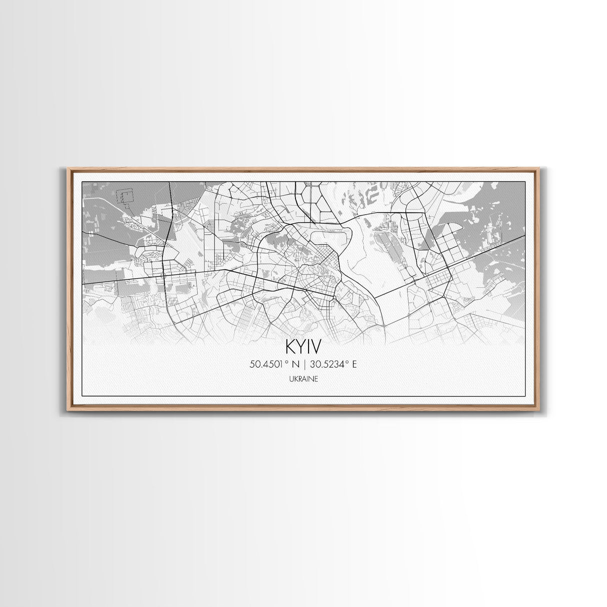 Kyiv City Map, Ukraine Map, Map Art, Modern Art, Wall Art, Canvas Art, Travel Wall Art, European Wall Print, New Home Gift, College Room Art