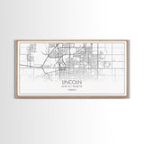 Lincoln City Map, Nebraska Map, Map Art, Modern Art, Wall Art, Canvas Art, Dorm Room Wall Art, Bar Wall Art, Gift For Mom, Teen Wall Art