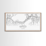 Madison City Map, Wisconsin Map, Map Art, Modern Art, Wall Art, Canvas Art, Unique Gifts, Large Wall Art, College Décor, Room Décor, Prints