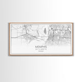 Memphis City Map, Tennessee Map, Map Art, Minimalist Wall Art, Wall Art, Canvas Art, Travel Gifts For Women, Country Home Décor, Music Room