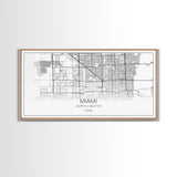 Miami City Map, Florida Map, Map Art, Minimalist Wall Art, Wall Art, Canvas Art, Miami Wall Art, F1 Wall Art, Gift For Couple, Boys Room Art