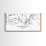 Moreno Valley City Map, California Map, Map Art, Minimalist Wall Art, Wall Art, Canvas Art, Horizontal Print, PHD Graduation Gift, Office