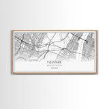 Newark City Map, New Jersey Art, Map Print, Minimalist Wall Art, Wall Art, Canvas Art, Travel Wall Art, Friend Gift, Teen Birthday Gift
