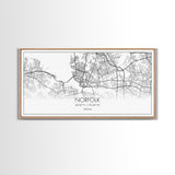 Norfolk City Map, Virginia Art, Map Print, Minimalist Wall Art, Wall Art, Canvas Art, Cabin Wall Art, Southern Wall Décor, Unique Wall Art