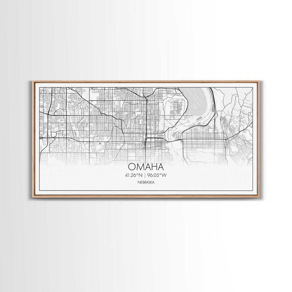 Omaha City Map, Nebraska Art, Map Print, Minimalist Wall Art, Wall Art, Canvas Art, Realtor Thank You, Wall Hanging, Farmhouse Décor