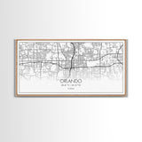 Orlando City Map, Florida Art, Map Print, Minimalist Wall Art, Wall Art, Canvas Art, New Homeowner Gift, Gaming Wall Décor, Wall Hanging